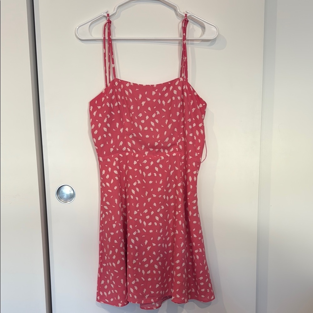 Pink Spaghetti Strap Midi Dress